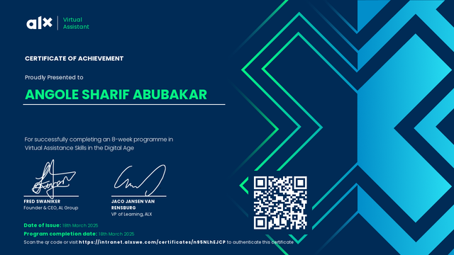 Virtual Assistant Certificate