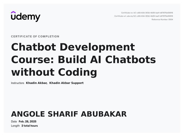 Chatbot Development Certificate
